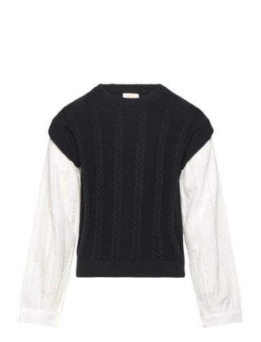 Pullover Shirt Tops Knitwear Pullovers Black Creamie