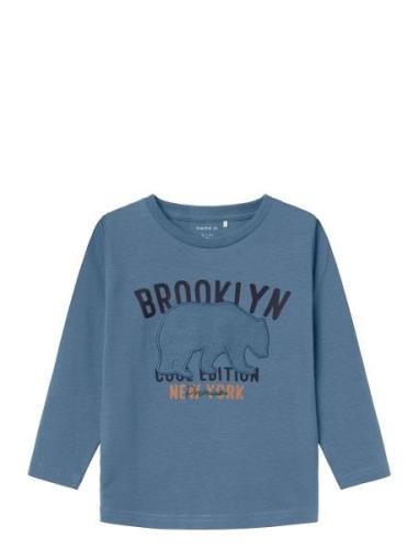 Nmmlasso Ls Top Tops T-shirts Long-sleeved T-Skjorte Blue Name It