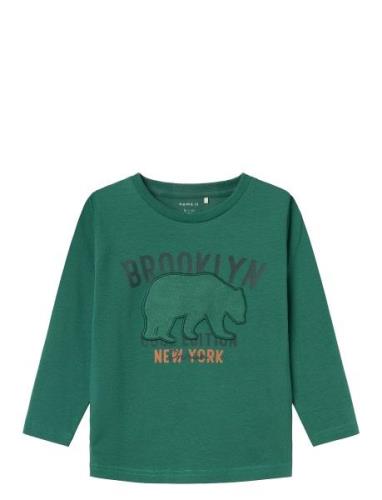 Nmmlasso Ls Top Tops T-shirts Long-sleeved T-Skjorte Green Name It