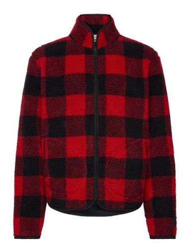 Checked Fleece Jacket Tops Sweatshirts & Hoodies Fleeces & Midlayers R...