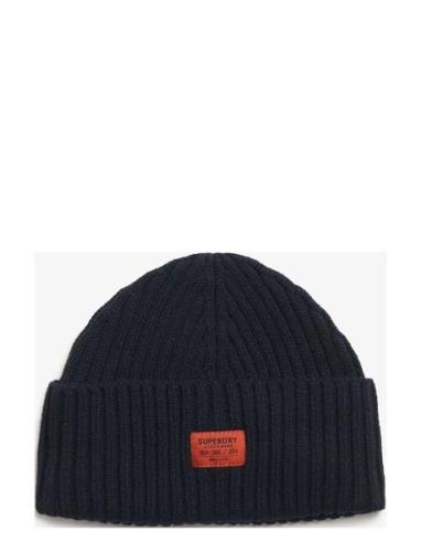 Workwear Knitted Beanie Hat Accessories Headwear Beanies Navy Superdry