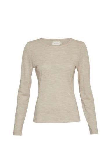 Mschnesmina Top Tops T-shirts & Tops Long-sleeved Beige MSCH Copenhage...