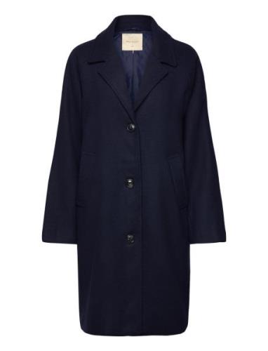 Fqmellon-Jacket Uldfrakke Frakke Navy FREE/QUENT