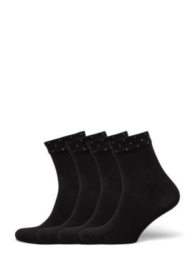 Sock 4 P Dots Cuff Lingerie Socks Regular Socks Black Lindex