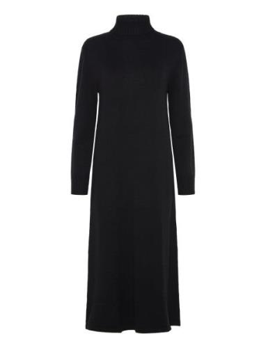 Regine Dress Wool Cotton Knælang Kjole Black Naja Lauf