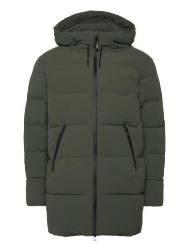 Wbjoseph Tech Long Jacket Uldfrakke Frakke Green Woodbird