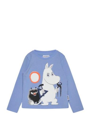 Mumin Och Stinky Tops T-shirts Long-sleeved T-Skjorte Blue MUMIN