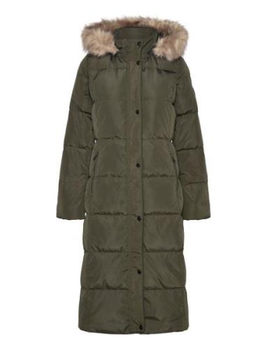 Faux-Fur-Trim Hooded Down Coat Foret Jakke Green Lauren Ralph Lauren