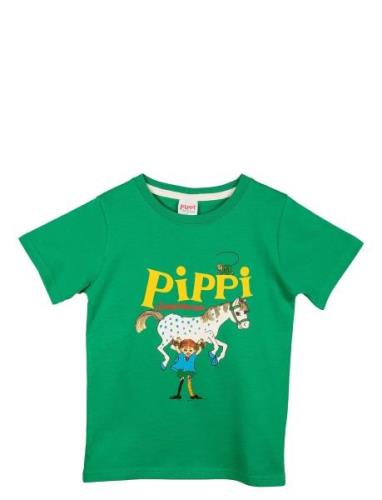 Pippi T-Shirt Tops T-Kortærmet Skjorte Green Pippi Langstrømpe