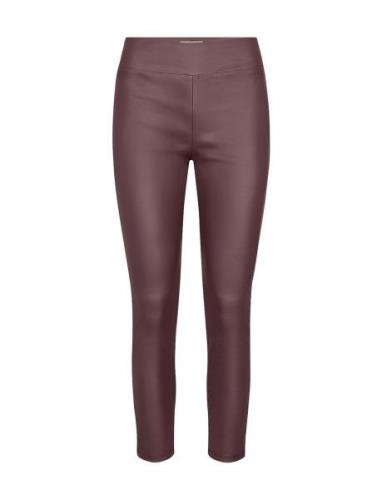 Sc-Pam Bottoms Trousers Leather Leggings-Bukser Burgundy Soyaconcept