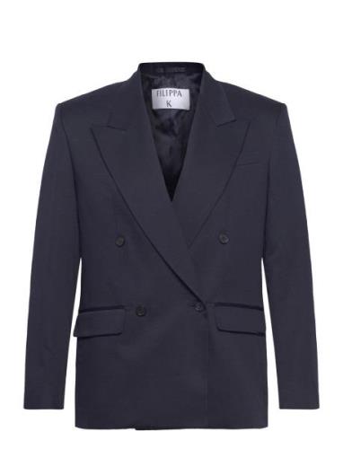 Boxy Linen Blazer Suits & Blazers Blazers Single Breasted Blazers Navy...