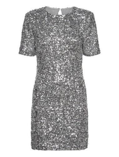 Rwzoey Ss Short Dress Kort Kjole Silver Rosemunde