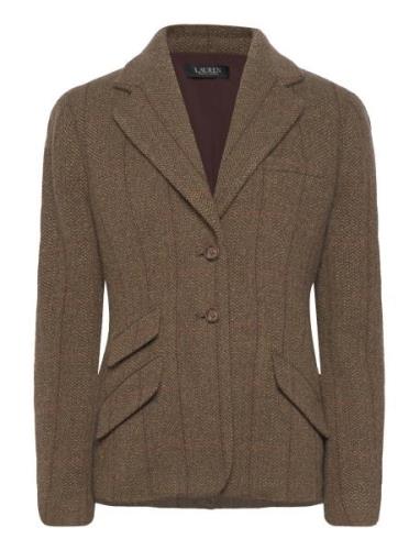 Wool-Blend Herringb Tweed Blazer Blazers Single Breasted Blazers Brown...