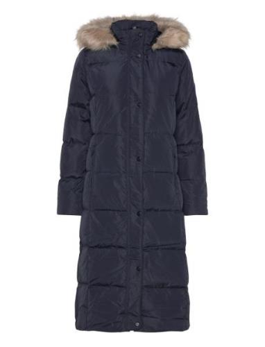 Faux-Fur-Trim Hooded Down Coat Foret Jakke Navy Lauren Ralph Lauren