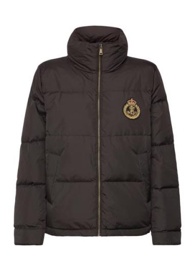 Crest-Patch Funnelneck Down Coat Foret Jakke Black Lauren Ralph Lauren