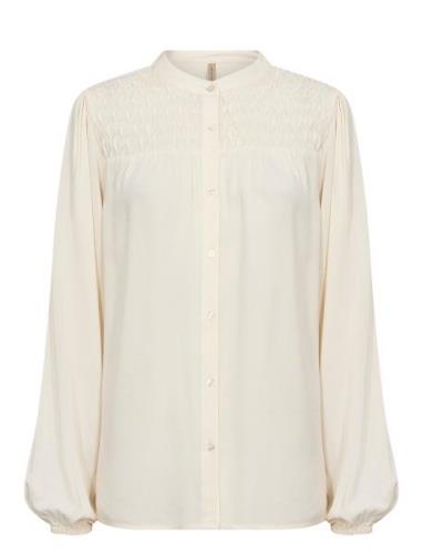 Sc-Radia Tops Shirts Long-sleeved Cream Soyaconcept