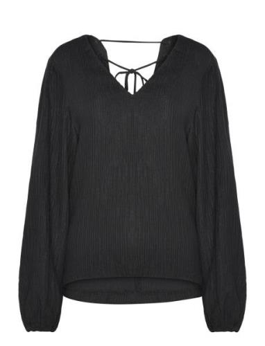 Stardom V-Neck Top Tops Blouses Long-sleeved Black Dante6