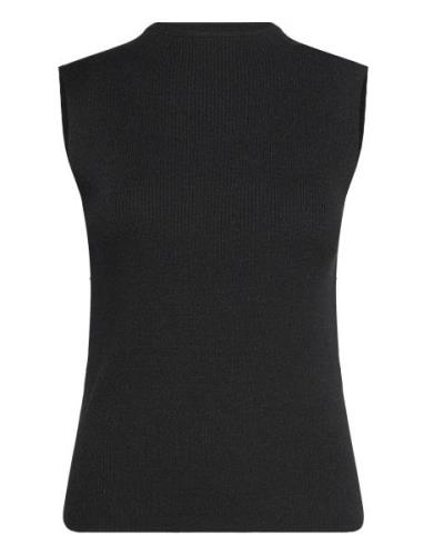 Slflura Lurex Sl Knit High Neck Vests Knitted Vests Black Selected Fem...