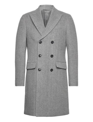 Coat Uldfrakke Frakke Grey United Colors Of Benetton