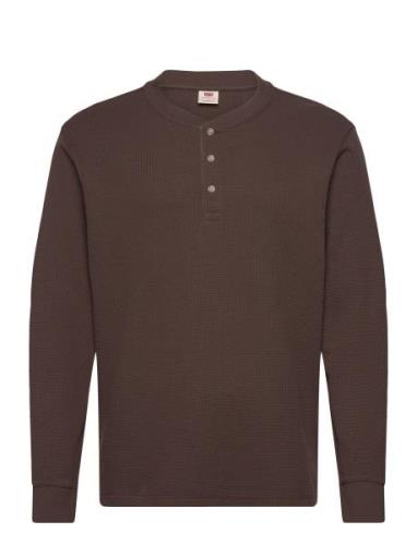 Ls Thermal 3 Bttn Henley Choco Tops T-Langærmet Skjorte Brown LEVI´S M...