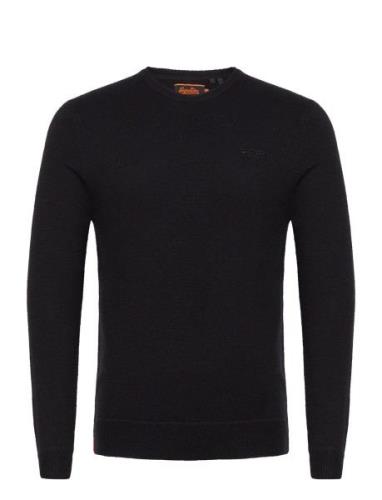 Essential Slim Fit Crew Jumper Tops Knitwear Round Necks Black Superdr...