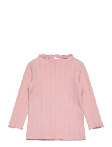 Nmfraria Ls Slim Top Tops T-shirts Long-sleeved T-Skjorte Pink Name It