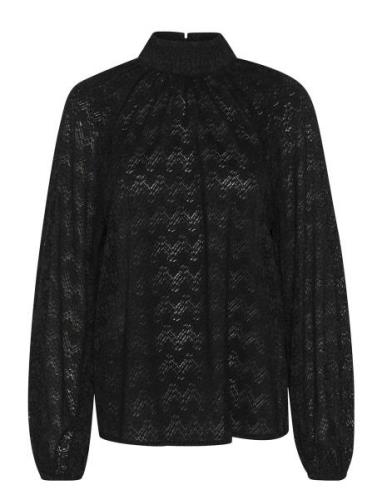 Kasmilla Lace Blouse Tops Blouses Long-sleeved Black Kaffe