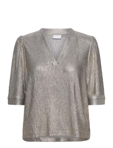 Top With Puf Sleeves Tops Blouses Short-sleeved Silver Coster Copenhag...