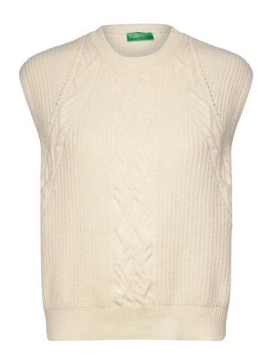 Sleeveless Sweater Vests Knitted Vests Cream United Colors Of Benetton