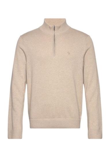 Anf Mens Sweaters Tops Knitwear Half Zip Jumpers Cream Abercrombie & F...