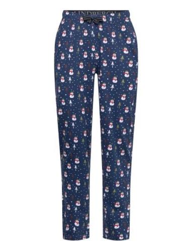 X-Mas Pyjama Pants Pyjamas Nattøj Blue Lindbergh