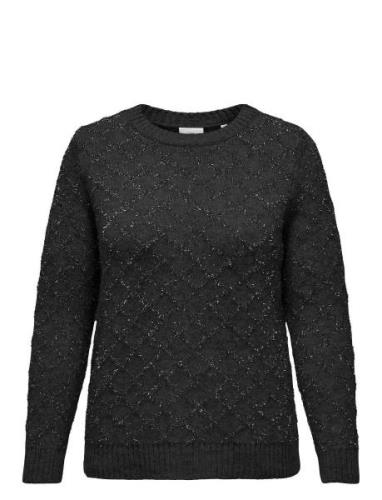 Caralba L/S Glitter O-Neck Knt Tops Knitwear Jumpers Black ONLY Carmak...