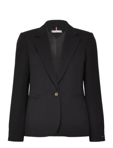 Crepe Slim Sb Blazer Blazers Single Breasted Blazers Black Tommy Hilfi...