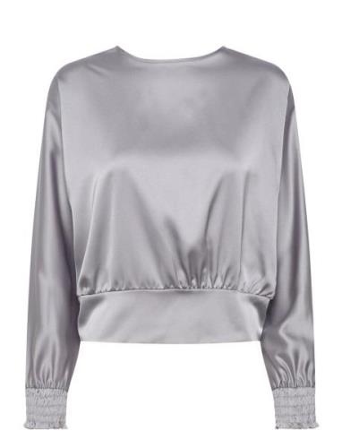 Krista Blouse Tops Blouses Long-sleeved Silver Noella