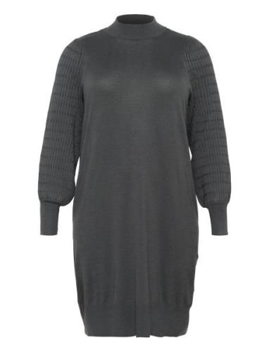 Kclini Knit Dress Knælang Kjole Black Kaffe Curve