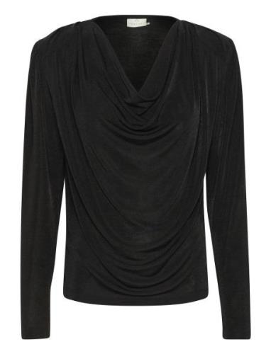 Kagina Jersey Blouse Tops Blouses Long-sleeved Black Kaffe