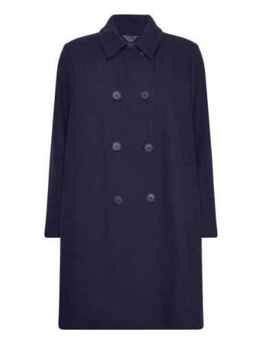 Coat Uldfrakke Frakke Navy United Colors Of Benetton