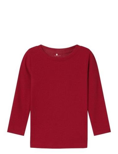 Nmnkab Xsl Top Tops T-shirts Long-sleeved T-Skjorte Red Name It