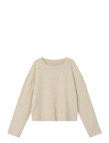 Nmfrikka Ls Rlx Top Tops T-shirts Long-sleeved T-Skjorte Beige Name It