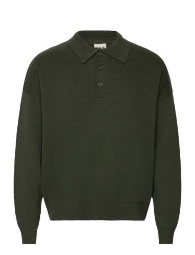 Sdnahim Tops Polos Long-sleeved Green Solid