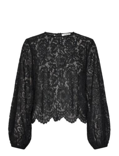 Slhanni Blouse Ls Tops Blouses Long-sleeved Black Soaked In Luxury