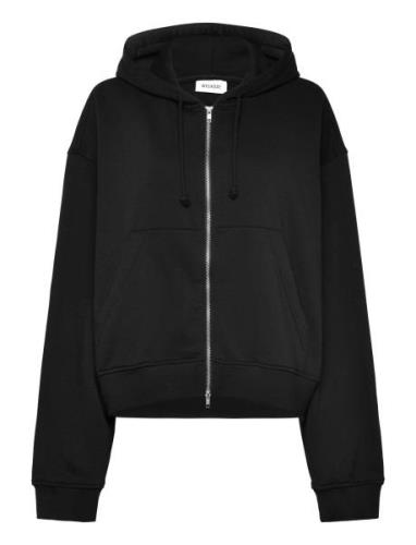 Essence Boxy Zip Hoodie Tops Sweatshirts & Hoodies Hoodies Black Weekd...