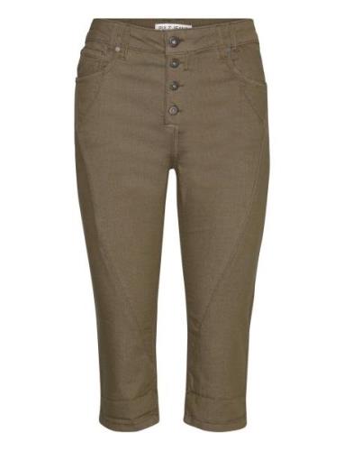 Pzrosita Hw Capri Pants Bottoms Trousers Capri Trousers Khaki Green Pu...