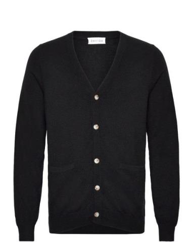 Man V Cardigan Tops Knitwear Cardigans Black Davida Cashmere