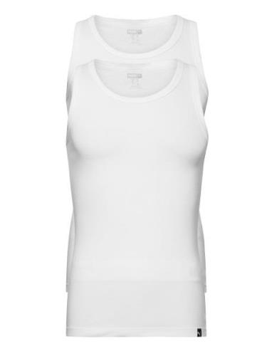 Puma Basic 2P Tank Top Tops T-shirts Sleeveless White PUMA