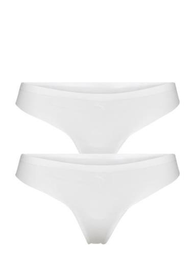 Puma Women Seamless String 2P Pack Sport Panties Thong White PUMA