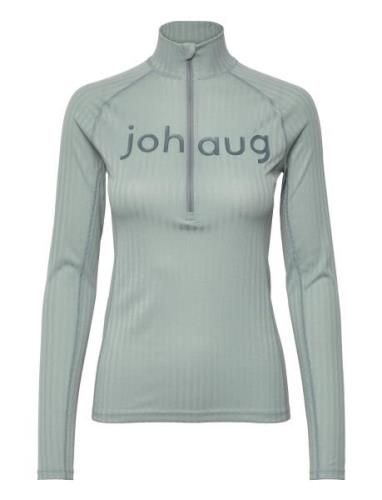 Rib Tech Half Zip Sport Base Layer Tops Grey Johaug