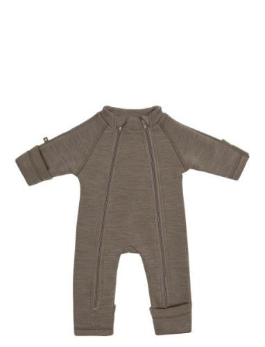 Jumpsuit Outerwear Fleece Outerwear Fleece Coveralls Brown Smallstuff