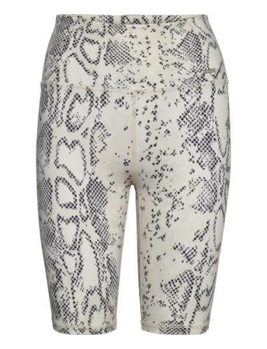 Oat White Viper Biker Shorts Sport Running-training Tights Multi/patte...