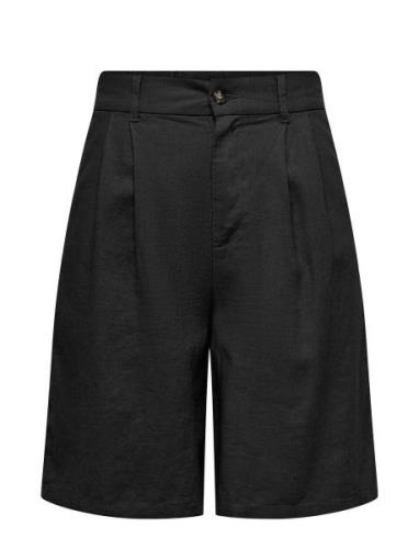 Onlcaro Hw Wide Linen Bl Shorts Cc Tlr Bottoms Shorts Bermudas Black O...